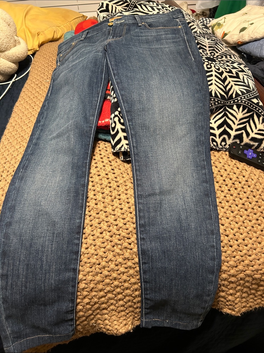 MOTHER Mid-Blue Straight-Leg Jeans
